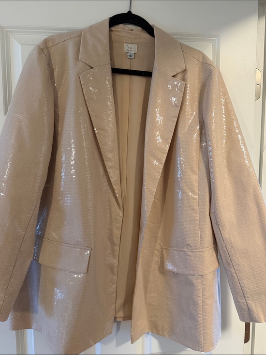 a new day Jackets & Blazers - a new day Blazer Jacket in Pale Pink Sequin